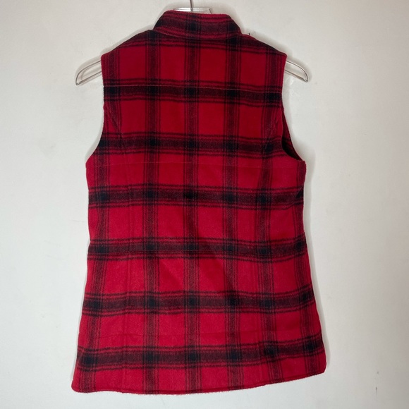 J Jill Plaid Gingham Wool Blend Lined Zip Up Vest - Picture 2 of 5